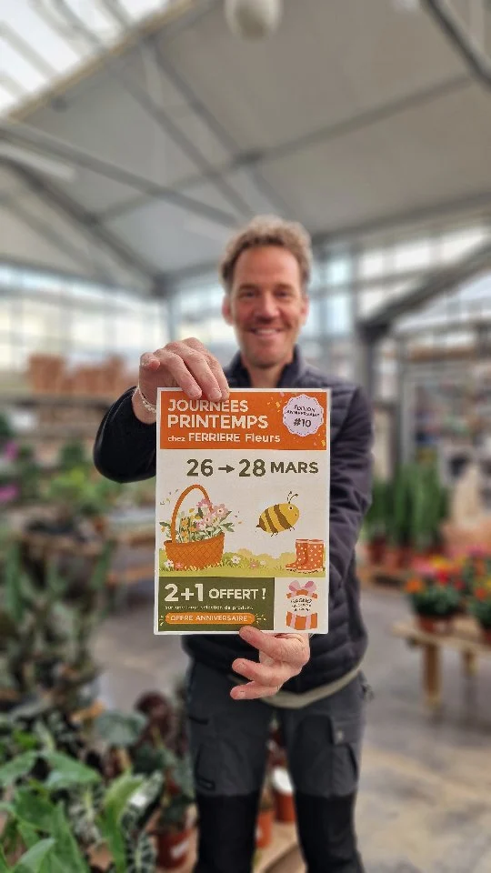 En direct de la Végétalerie FERRIERE Fleurs : les Journées Printemps sont de retour pour une édition spéciale anniversaire #10ans - du 26 au 28 Mars ! 🌿

Nous continuons l'investigation, restez dans le coin ✌🏼

#ferrierefleurs #printemps #anniversaire fleurs